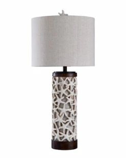 StyleCraft 34in Sand Shell Table Lamp Home Table & Desk Lamps