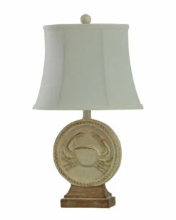 StyleCraft 22.75in Whitestone Point Crab Table Lamp Home Table & Desk Lamps