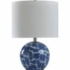 StyleCraft 21.5in Blue And White Ceramic Table Lamp Home Table & Desk Lamps