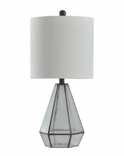 StyleCraft 23.25in Metal Cage And Glass Table Lamp Home Table & Desk Lamps