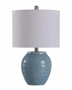 StyleCraft 20.5in Blue Crackle Table Lamp Home Table & Desk Lamps
