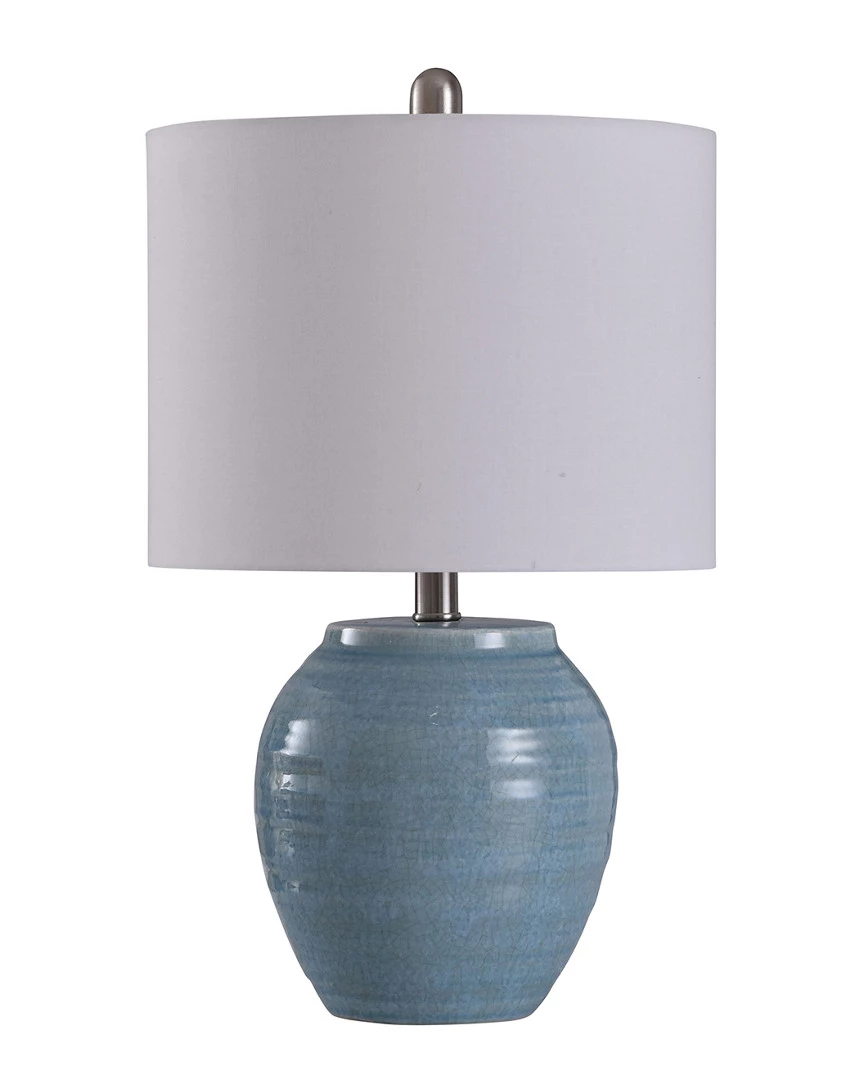 StyleCraft 20.5in Blue Crackle Table Lamp Home Table & Desk Lamps