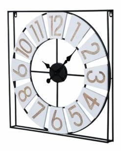 StyleCraft Evelyn Black & White Wooden Clock Frame Home Mirrors & Wall Art
