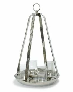StyleCraft Laurent Aluminum And Clear Glass 4-Light Dome Home Candles & Home Fragrance