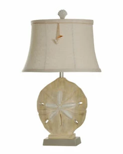 StyleCraft 31in Large Sand Dollar Lamp Home Table & Desk Lamps