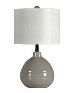StyleCraft 21.5in Cameron Accent Cool Gray Ceramic Table Lamp Home Table & Desk Lamps