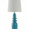 StyleCraft 32in Blue Painted Glass Lamp Home Table & Desk Lamps