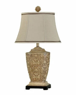 StyleCraft 30in Traditional Carved Table Lamp Home Table & Desk Lamps