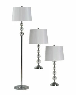 StyleCraft Set Of 3 Lamps Home Table & Desk Lamps