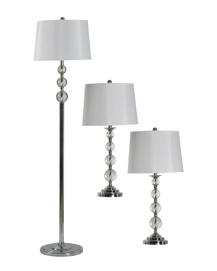 StyleCraft Set Of 3 Lamps Home Table & Desk Lamps