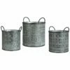 Stylecraft Murphy Set Of 3 Galvanized Buckets Home Baskets & Boxes