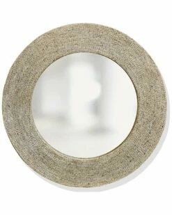 Stylecraft Harper Whitewashed Round Wall Mirror Home Mirrors & Wall Art