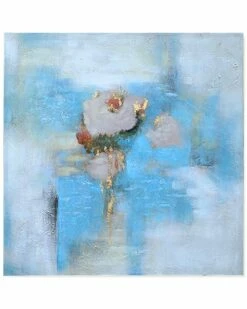 Stylecraft Brielle Gold & Blues Abstract Hand Painted Can Home Mirrors & Wall Art