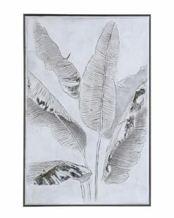 Stylecraft Lola Coastal Leaves Ii Handpainted Framed Decor Wall Art Home Mirrors & Wall Art