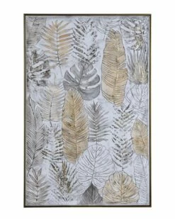Stylecraft Lola Coastal Leaves Iv Handpainted Framed Decor Wall Art Home Mirrors & Wall Art