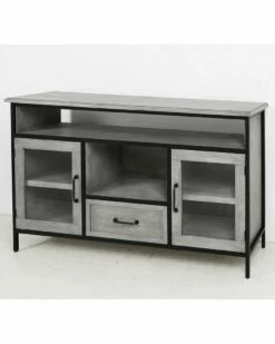 StyleCraft Wood And Metal Cabinet Home Bookcases & Shelving