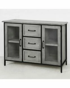 StyleCraft Wood And Metal Cabinet Home Bookcases & Shelving