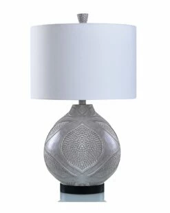 StyleCraft Alea Snakeskin-Embossed Table Lamp Home Table & Desk Lamps
