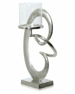 StyleCraft Laurent Aluminum And Clear Glass 1-Light Swirl Home Candles & Home Fragrance