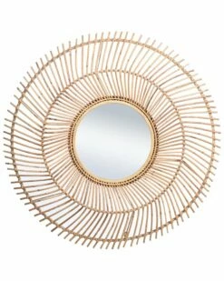 StyleCraft Elana Round Natural Burst Wall Mirror Home Mirrors & Wall Art