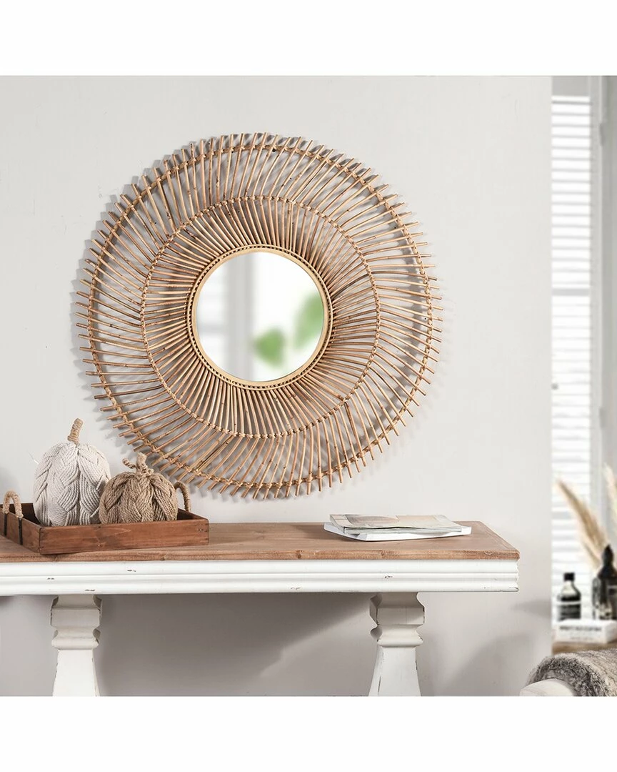 StyleCraft Elana Round Natural Burst Wall Mirror Home Mirrors & Wall Art - Image 2
