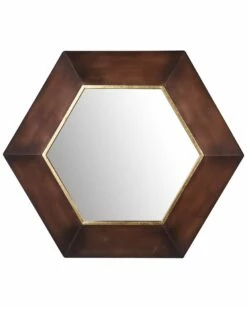 StyleCraft Old Bronze Hexagonal Metal Mirror Home Mirrors & Wall Art