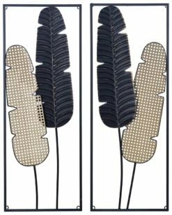 StyleCraft Sago Palm Set Of Two Dimensional Metal Wall Sculpture Home Mirrors & Wall Art