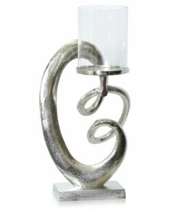 StyleCraft Laurent Aluminum And Clear Glass 1-Light Swirl Home Candles & Home Fragrance