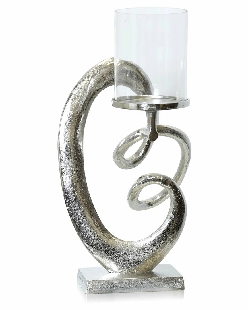 StyleCraft Laurent Aluminum And Clear Glass 1-Light Swirl Home Candles & Home Fragrance