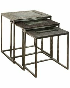StyleCraft Logan Set Of Three Nested Accent Tables Home End & Side Tables