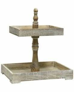 StyleCraft 2-Tier Weathered Wood Tray Home Baskets & Boxes