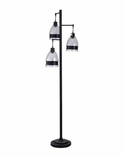 StyleCraft 72in Black Steel Floor Lamp Home Floor Lamps