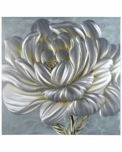 Stylecraft Avah Etched Petals Brushed Aluminum Floral Panel Wall Art Home Mirrors & Wall Art