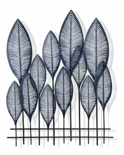 Stylecraft Nola Blue Aesthetic Blue Metal Leaves Home Mirrors & Wall Art