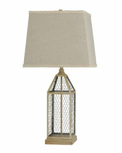 StyleCraft 33in Washed Pine Table Lamp Home Table & Desk Lamps