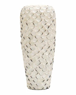 StyleCraft White Abalone Shell Ceramic Vase Home Plants & Vases