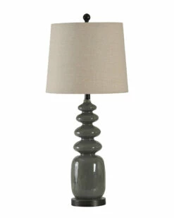 StyleCraft Dark Gray Painted Glass Lamp Home Table & Desk Lamps