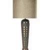 StyleCraft Pelham Ceramic Body & Brushed Brass Metal Base Table Lamp Home Table & Desk Lamps