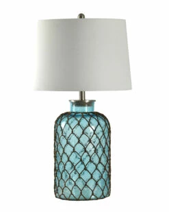 StyleCraft Montego Bay Seeded Glass & Netting Table Lamp Home Table & Desk Lamps