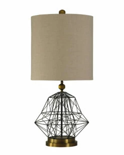 StyleCraft Satin Black Steel Table Lamp Home Table & Desk Lamps