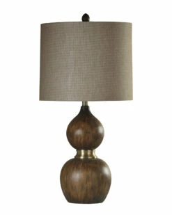 StyleCraft 31in Mizoram Wood Molded Table Lamp Home Table & Desk Lamps