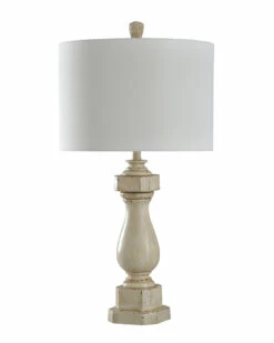 StyleCraft 33in Old Cream Distress Table Lamp Home Table & Desk Lamps