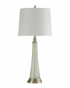 StyleCraft Spiral Clear Glass Table Lamp Home Table & Desk Lamps