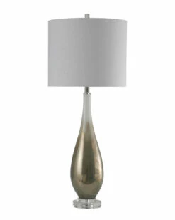 StyleCraft Movila Art Glass & Clear Acrylic Base Table Lamp Home Table & Desk Lamps