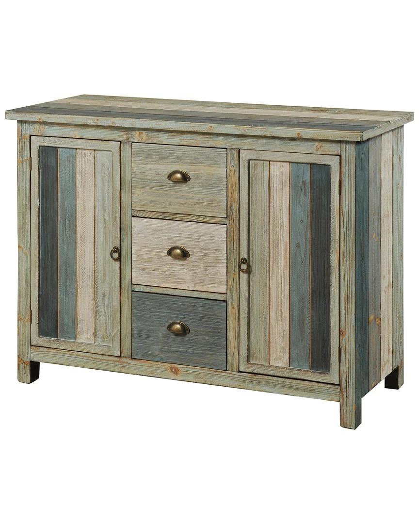 StyleCraft Sanibel Breakfront With Three Drawers & Two Doors Home Bookcases & Shelving