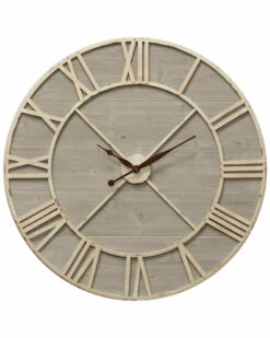 StyleCraft Antique Ivory And Driftwood Wall Clock Home Mirrors & Wall Art