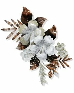 StyleCraft Lilian Copper Corsage Metal Tropical Flowers Home Mirrors & Wall Art