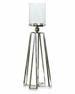 StyleCraft Laurent Aluminum And Clear Glass 1-Light Hurricane Home Candles & Home Fragrance