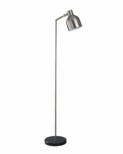 Stylecraft Irby Floor Lamp Black Marble And Brushed Nickel Metal Base Home Floor Lamps