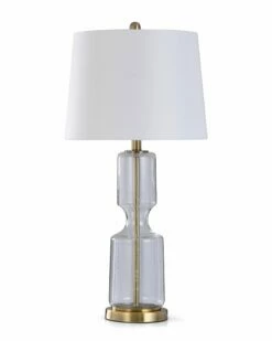 Stylecraft Steel & Glass Table Lamp Home Table & Desk Lamps